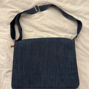 NEW Crate&Barrel Denim Shoulder Messenger Bag